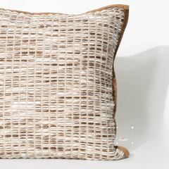 Vỏ Gối Tựa Lưng Vuông Dệt Thủ Công Wabi Sabi Tông Be Cao Cấp