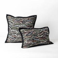 Vỏ Gối Tựa Lưng Hoa Văn Xanh Kiểu Pháp Sang Trọng