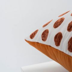 Vỏ Gối Tựa Lưng Dệt Sợi Jacquard Phối Màu Dot Light Cam Trắng