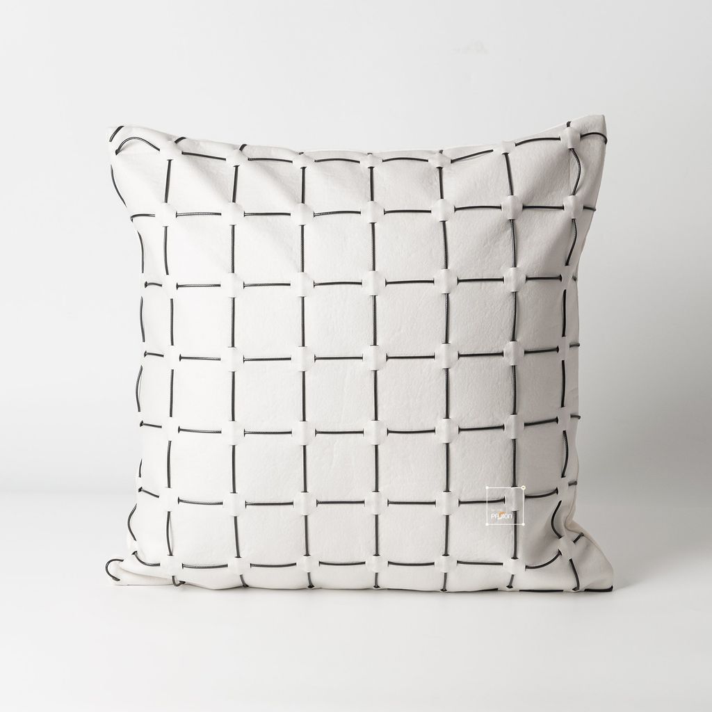 Vỏ Gối Tựa Lưng Trắng Đen Phong Cách Bắc Âu Tối Giản