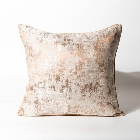 Vỏ Gối Tựa Lưng Trang Trí Thêu Cao Cấp Size 50cm - Trừu Tượng Nâu