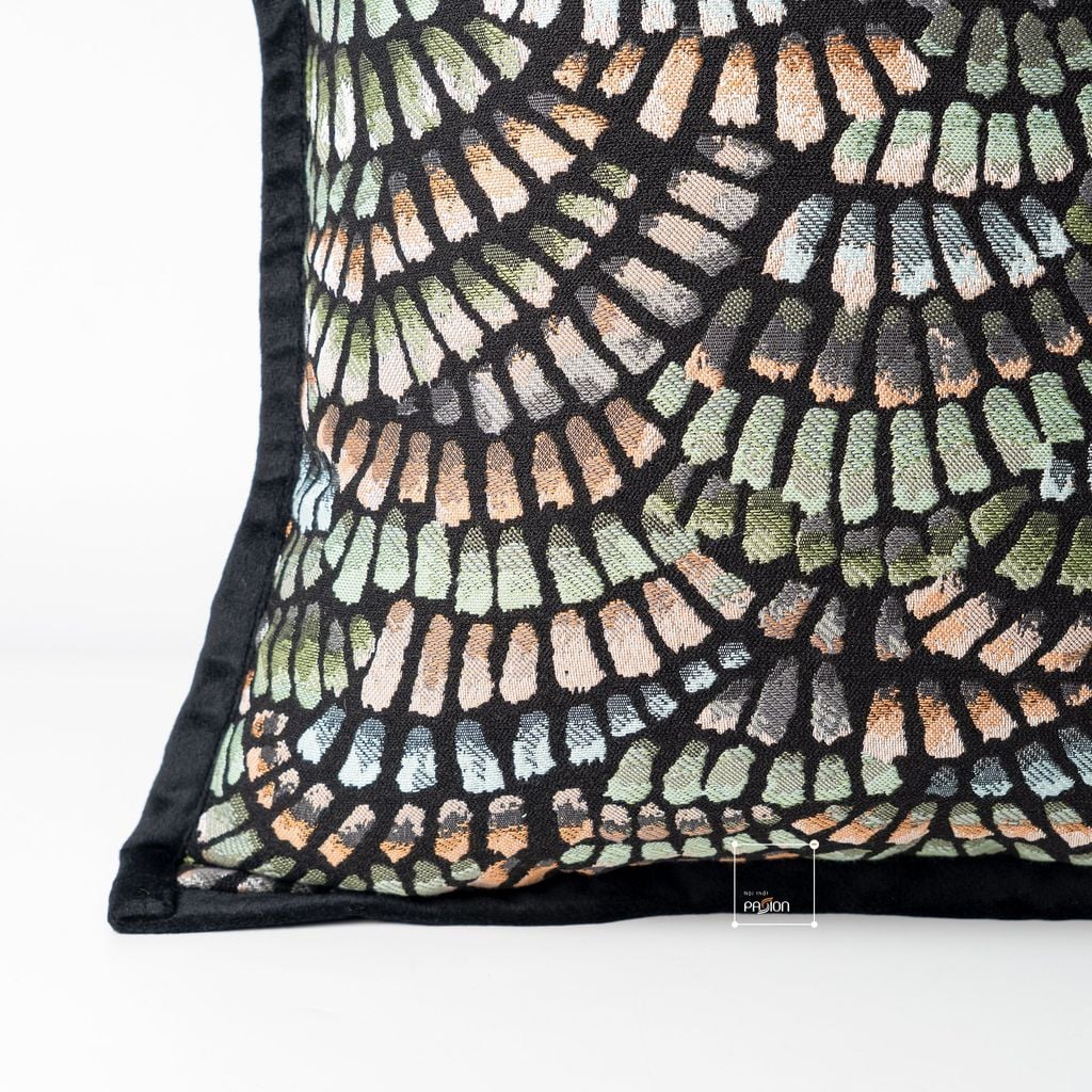 Vỏ Gối Tựa Lưng Hoa Văn Xanh Kiểu Pháp Sang Trọng