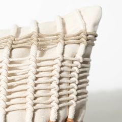Vỏ Gối Tựa Lưng Vuông Dệt Thủ Công Wabi Sabi Tông Be Cao Cấp