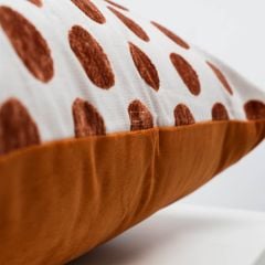 Vỏ Gối Tựa Lưng Dệt Sợi Jacquard Phối Màu Dot Light Cam Trắng