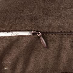 Vỏ Gối Tựa Lưng Nhung Đen Bạc Ánh Kim Vân Hổ