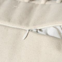 Vỏ Gối Tựa Lưng Vuông Dệt Thủ Công Wabi Sabi Tông Be Cao Cấp