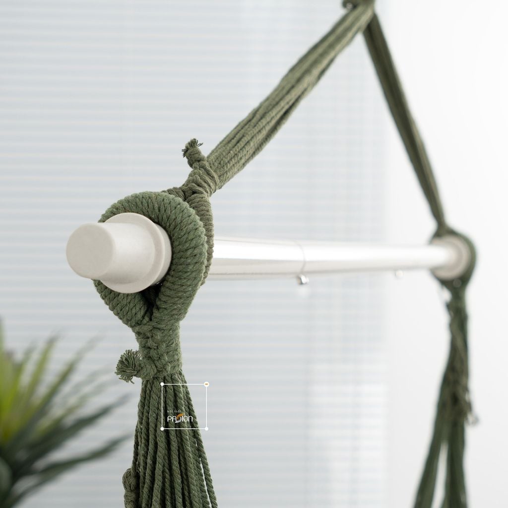 Ghế Võng Lưới Treo Trong Nhà Ngoài Trời Tua Rua Chân Võng