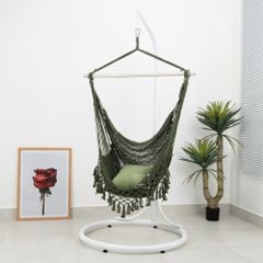 Ghế Võng Lưới Treo Trong Nhà Ngoài Trời Tua Rua Chân Võng