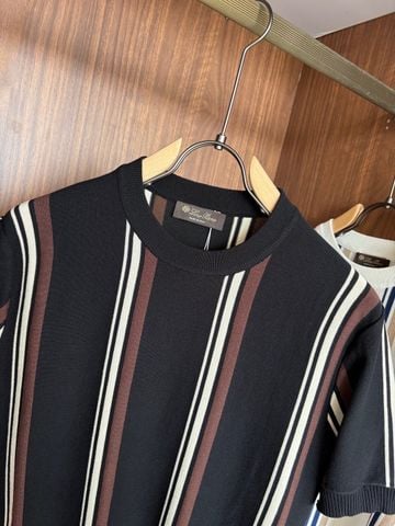 ÁO LEN DỆT KIM NAM LP NGẮN TAY SỌC DỌC JACQUARD PHOM GỌN THANH LỊCH