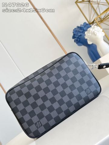 CLUTCH NAM NỮ L V DAMIER GRAPHITE POCHETTE KASAI