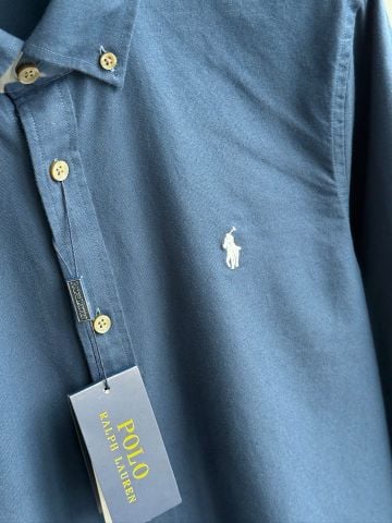 SƠ MI NAM G C KẺ SỌC COTTON POPLIN THÊU ONG