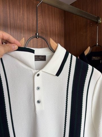 ÁO POLO NAM LP DỆT KIM JACQUARD QUẢ TRÁM SỌC DỌC THANH LỊCH