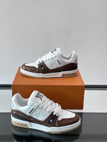 GIÀY SNEAKER NAM L V TRAINER LOW MONOGRAM DẬP NỔI PHOM BÓNG RỔ DI SẢN VIRGIL ABLOH