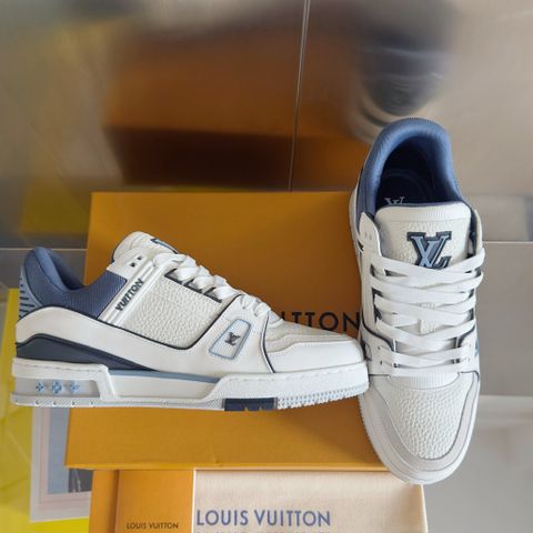 GIÀY UNISEX L*V  TRAINER LOW MONOGRAM PHỐI TRẮNG – NAVY
