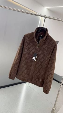 ÁO KHOÁC NAM F D PHOM BLOUSON MŨ LIỀN, BỀ MẶT SUEDE-EFFECT DẬP HỌA TIẾT