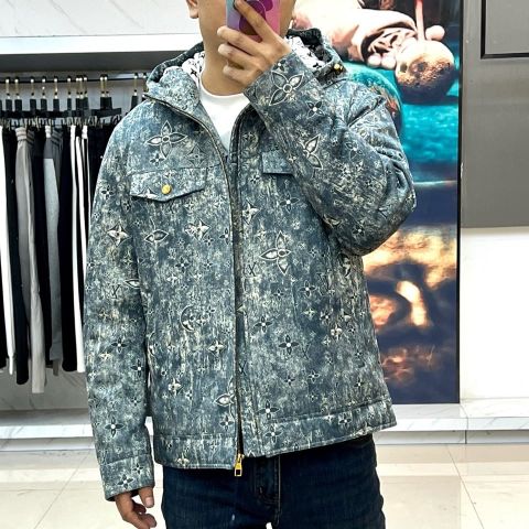 ÁO KHOÁC PHAO NAM L V HOODIE MONOGRAM HIỆU ỨNG VINTAGE