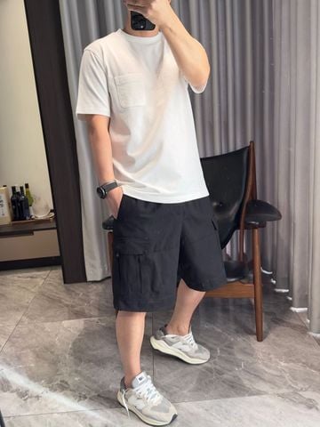 ÁO THUN NAM L V DAMIER COTTON PIQUÉ JACQUARD TÚI NGỰC