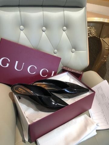 GIÀY NỮ GUCC* 97 HEELED MULE DA BÓNG NGÀ – MŨI NHỌN