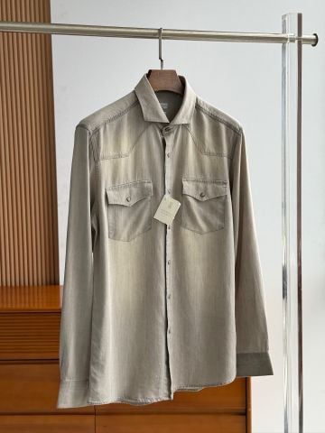 ÁO SƠ MI BRUNELO* CUCINELI*  * DENIM WASH XÁM ĐẬM
