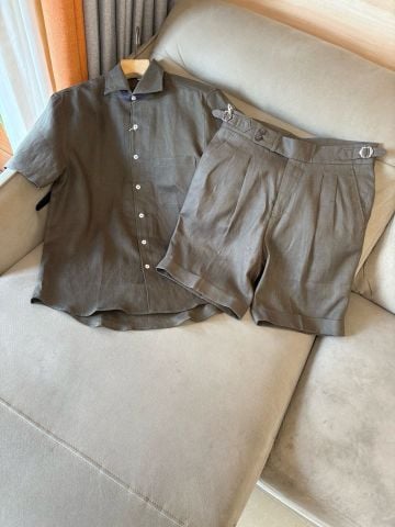 BỘ NAM L P ÁO SƠ MI LINEN 100% & QUẦN XẾP LY PHONG THÁI RESORT CAO CẤP