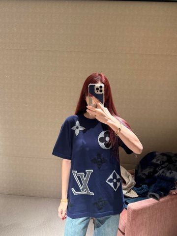 ÁO THUN DỆT KIM NAM NỮ L V MONOGRAM JACQUARD LOGO NỔI