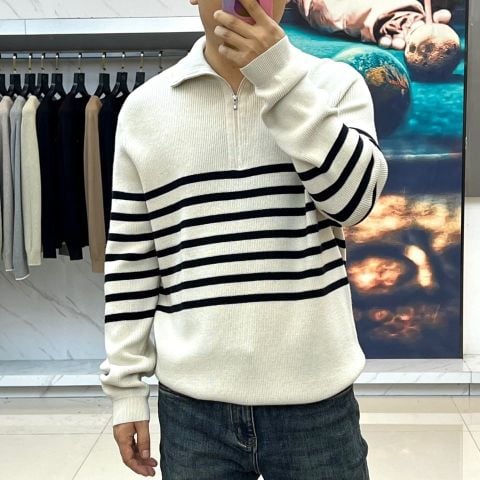 ÁO LEN NAM BC CỔ CAO KHOÁ NỬA