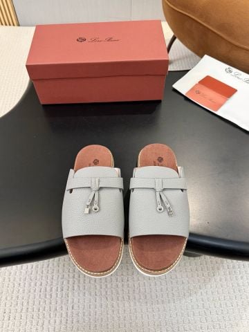 DÉP QUAI NGANG NAM L P OPEN-TOE SLIDE QUAI BẢN LỚN PHỐI NÚT THẮT, PHOM THOÁNG DỄ MANG