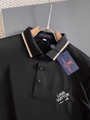 ÁO POLO NAM L V CỔ VIỀN KẺ, VẢI PIQUE MERCERIZED MẬT ĐỘ CAO