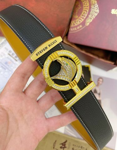 THẮT LƯNG NAM Stefan* Ricc* – KHÓA TRÒN BIỂU TƯỢNG CHIM ƯNG, DA BÒ HẠNG NHẤT