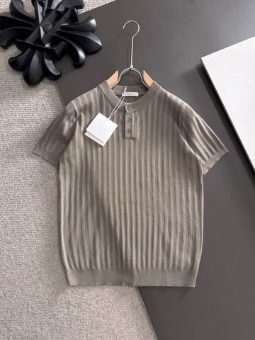 ÁO PHÔNG NAM T R CỔ HENLEY – DỆT KIM 14-GAUGE VÂN NỔI