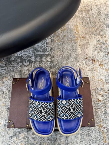 SANDAL NỮ L*V ĐẾ XUỒNG 6CM MONOGRAM nhiều màu đẹp trẻ trung