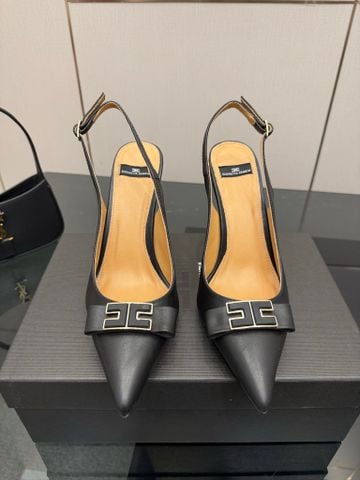 GIÀY CAO GÓT NỮ EF SLINGBACK MŨI NHỌN KHÓA LOGO GÓT KIM 10.5CM