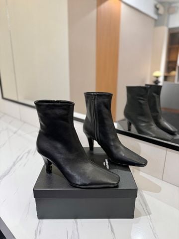BOOT NỮ YSL*  MŨI VUÔNG GÓT 7CM DA BÒ NÂU – PHIÊN BẢN THU ĐÔNG