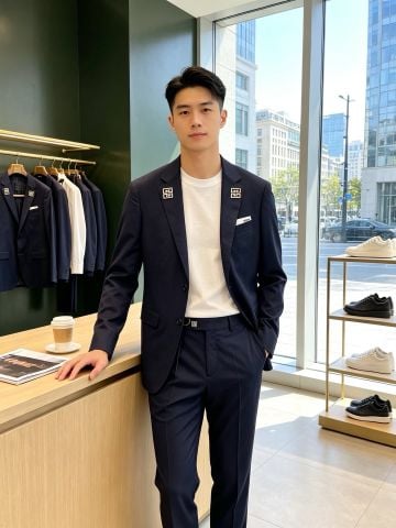 BỘ SUIT NAM G V PHOM TAILORING HIỆN ĐẠI, CHẤT LIỆU POLYESTER CAO CẤP