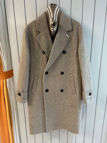 ÁO KHOÁC DẠ DÁNG DÀI HỌA TIẾT HERRINGBONE CỔ DỰNG 2 KIỂU