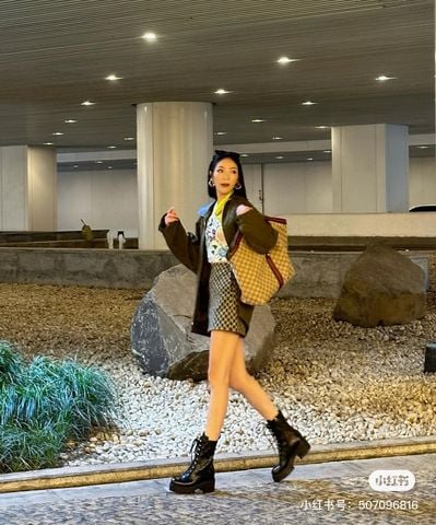 BOOT NỮ GUCC* DA IN MONOGRAM GG DÁNG RIDER CỔ CAO