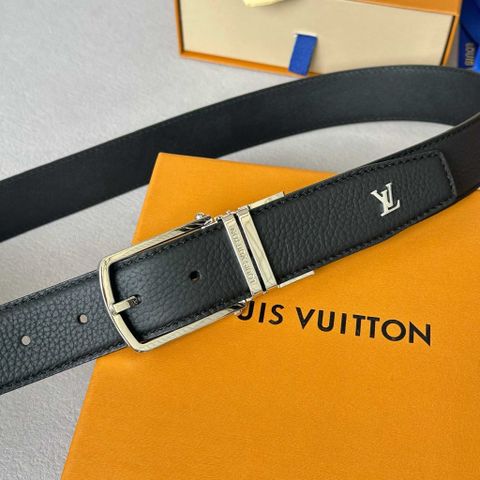 THẮT LƯNG NAM L V BẢN 3.5CM – DA VÂN TOGO, ĐẦU KHÓA XOAY PIN BUCKLE THANH LỊCH