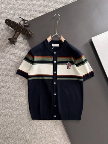 ÁO KNIT CARDIGAN NAM M C KẺ NGANG LOGO THÊU NỔI
