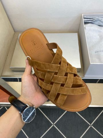 DÉP SLIDE NAM B C WOVEN SUEDE ĐAN CHÉO THỦ CÔNG QUÁ ĐẸP
