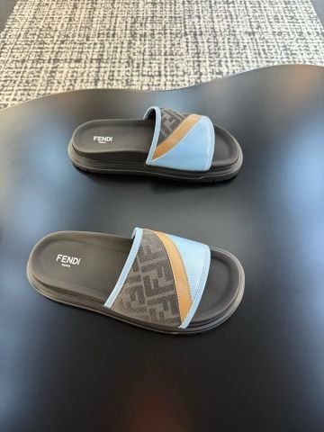 DÉP SLIDE NAM F D DIAGONAL PHỐI JACQUARD VÀ DA