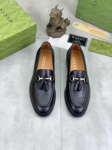 GIÀY NAM GUCC* LOAFER DA BÊ TRƠN KHÓA KIM LOẠI CLASSIC