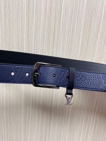 THẮT LƯNG NAM L V HAI MẶT – DA BÒ VÂN HẠT ÉP HỌA TIẾT, BẢN 3,5 CM