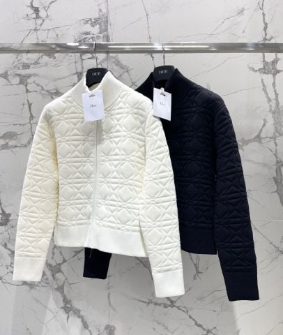 ÁO KHOÁC NỮ DIO* CỔ LẬP CAO CẤP, LEN DỆT CHẦN BÔNG SANG TRỌNG