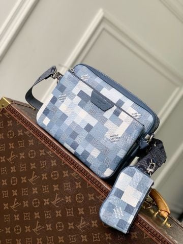 TÚI ĐEO CHÉO NAM NỮ LV TRIO MESSENGER DAMOFLAGE CANVAS PIXEL