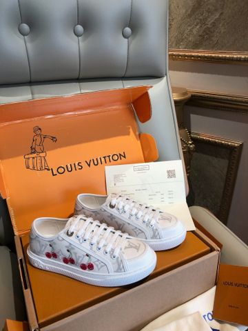 GIÀY NỮ LV* LAGOON MONOGRAM CHERRY THÊU ĐẾ DÀY 2.5CM