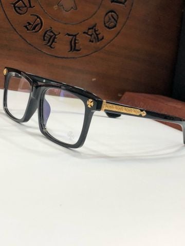 KÍNH MẮT NAM chrome* hearts*  | GỌNG ACETATE ĐEN, ĐIỂM NHẤN HOA THỊ KIM LOẠI