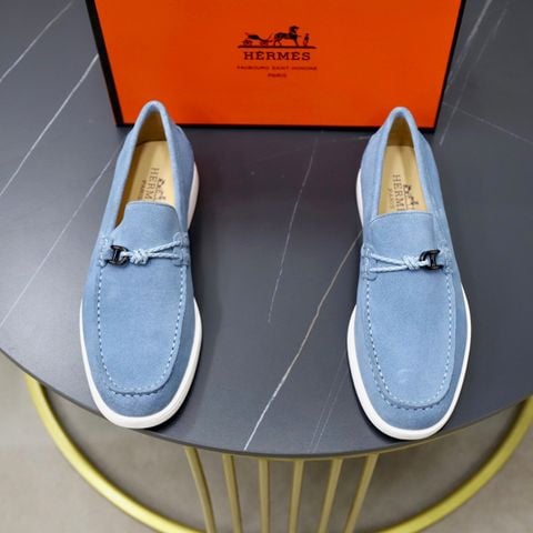 GIÀY SLIP ON NAM HERM DA LỘN XANH – ĐẾ FOAM 3CM SIÊU NHẸ, KHÓA H TINH TẾ