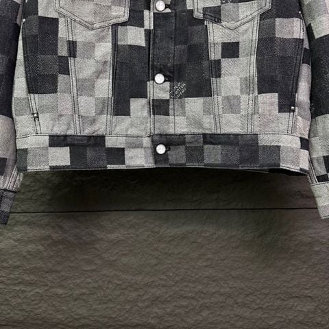 ÁO KHOÁC JEAN NAM NỮ L V HỌA TIẾT DAMIER MOSAIC PHỦ TOÀN THÂN DÁNG THỜI TRANG