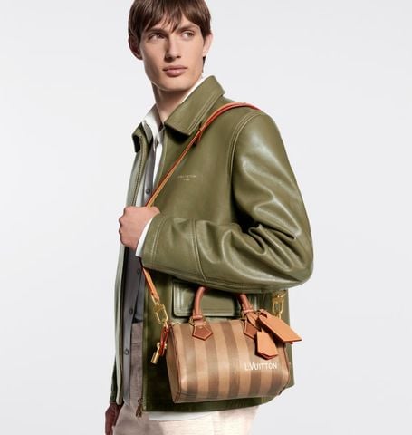 TÚI NAM NỮ L V SPEEDY P9 BANDOULIÈRE 20 CAMEL WASHED STRIPES
