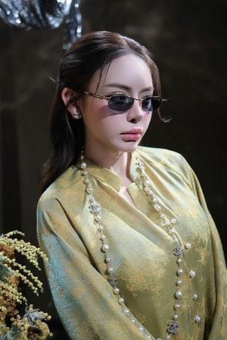 KÍNH MẮT NAM NỮ P R D PHOM CHỮ NHẬT GEOMETRIC GỌNG KIM LOẠI PHỐI CÀNG VÂN ĐỒI MỒI